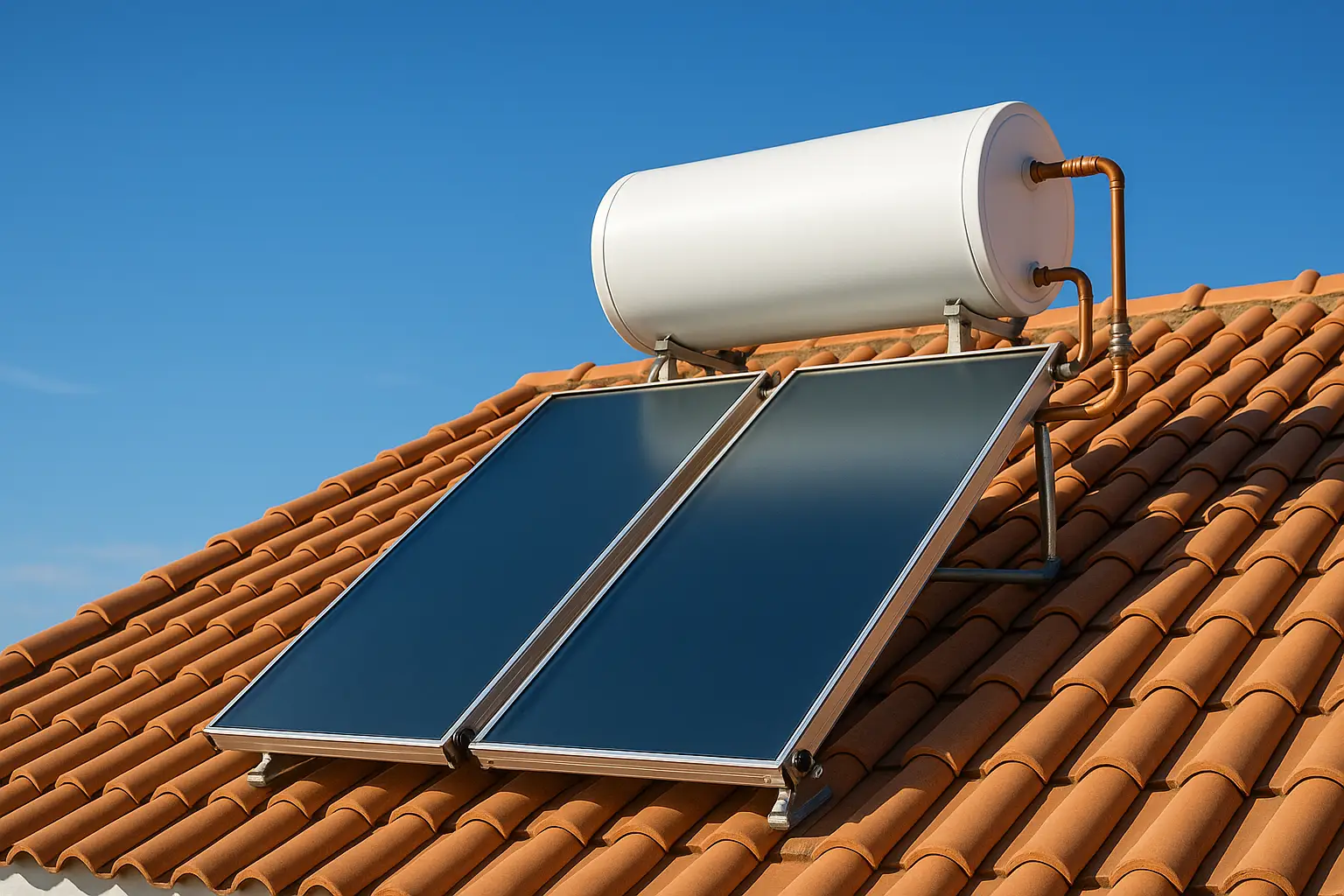 דוד שמש וקולט מותקנים על גג בית בירושלים